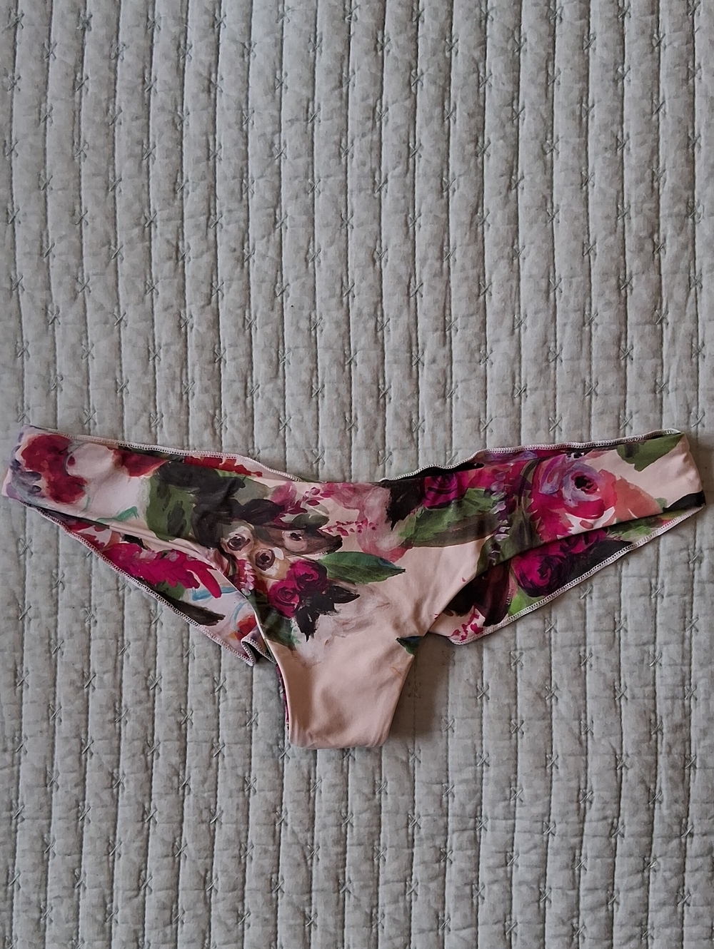 Boys + Arrows Kiki Floral Bikini Bottoms in Cream, Fuchsia and Green
